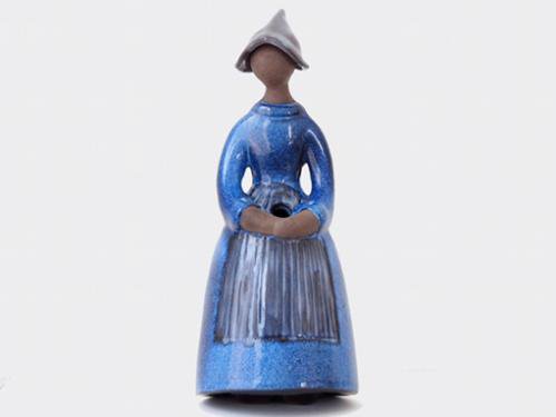 スウェーデンでみつけた/JIE Gantofta窯/Elsi Borelius/フラワーガール/女の子の花瓶（ブルー）高さ31cm