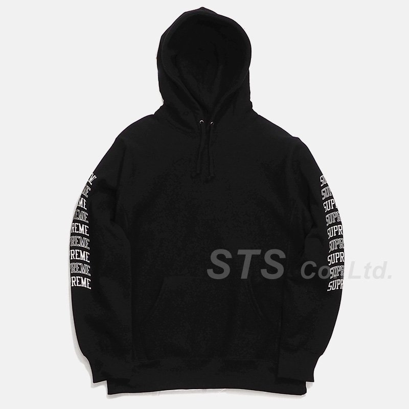 supreme hoodie with supreme on sleeves