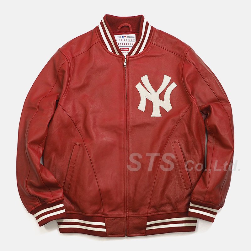 New York Yankees/Supreme/'47 Brand Leather Varsity Jacket - ParkSIDER