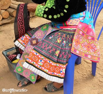 モン族の伝統文化と技法（刺繍） - タイ北部モン族の村の刺繍風景を 