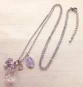 ☆限定品☆ルルドの水入りボトルチャーム付きネックレス(シルバー)