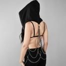 トライバルゴシック黒魔女帽子チェーンフードストリートパンクヒップホップグッズ31