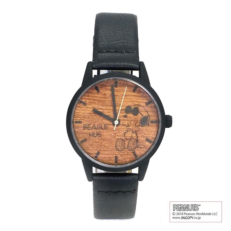 Peanuts ピーナッツ ウッドシンプル 木製文字盤 腕時計 スヌーピー Pnt006 3 Bk Lmlulu エルエムルル オフィシャルサイト