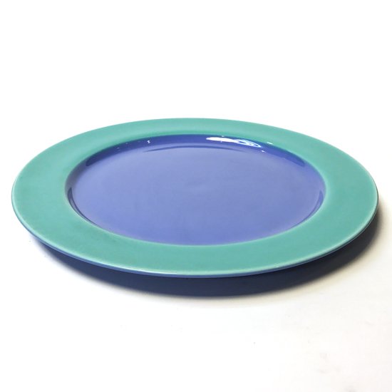 Vintage Ceramic: Postmodern Design Dinner Plate (Green x Purple 