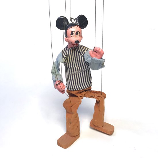  メキシコで作られたディズニーキャラクターがモチーフの古い操り人形 