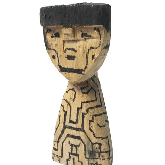 Vintage Folk Art: Wooden Figure by Shipibo Tribe - Swimsuit