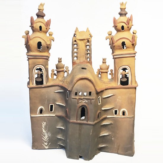Vintage Peruvian Folk Art: Pottery Large Church - Swimsuit Department Shop  Online