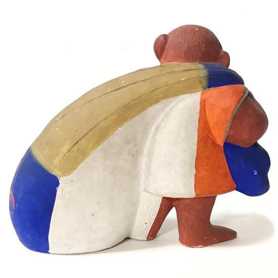 Vintage Japanese Folk Art: 宝袋引き猿 / 伏見人形