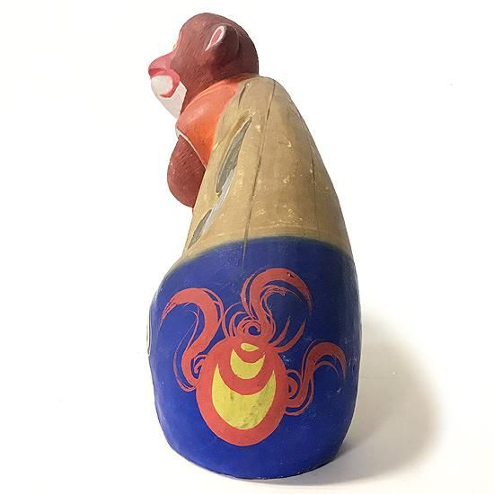 Vintage Japanese Folk Art: 宝袋引き猿 / 伏見人形