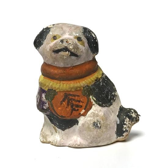 Vintage Japanese Folk Art 犬 久米土人形