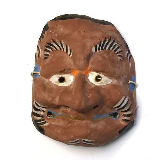 Amazon.co.jp: 狂言面 武悪 木彫り サイズ 縦21.5cm 横16.0cm