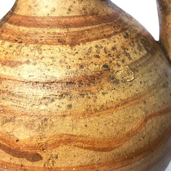  ヨーロッパの陶器 : 片手持ち手ペイント入りベース 