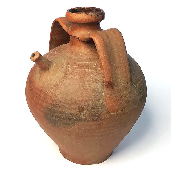  ヨーロッパの陶器 : 素焼きのボティホ(アンフォラ型) 