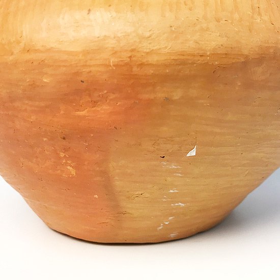 ヨーロッパの陶器 :素焼きのベース(手付き/点描) 