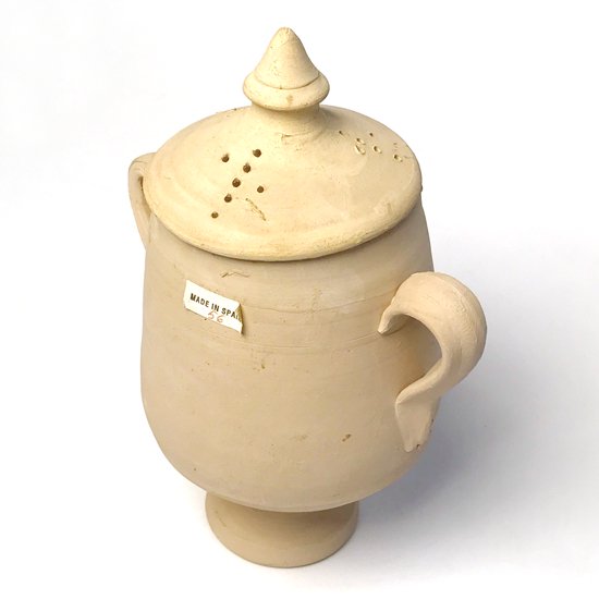  ヨーロッパの陶器 : 素焼きのカップ(蓋付き)  
