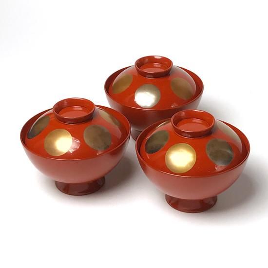 Vintage Japanese Folk Art: 吸物椀 (日月模様)