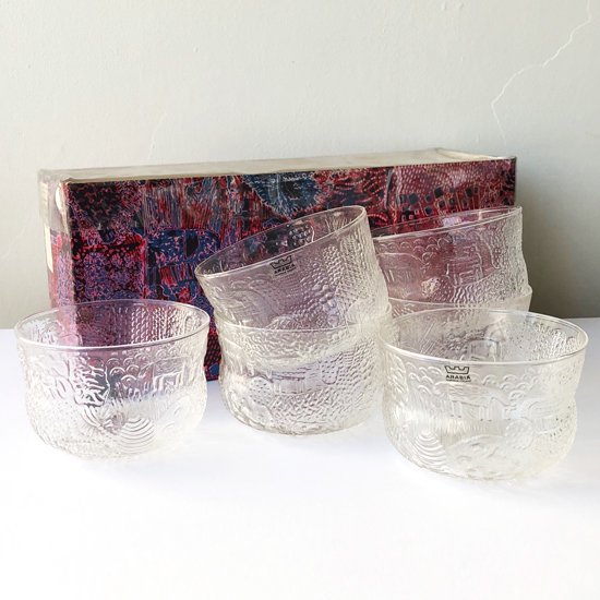 Vintage Glass: FAUNA Dessert Bowl Set (6pieces) / Oiva Toikka