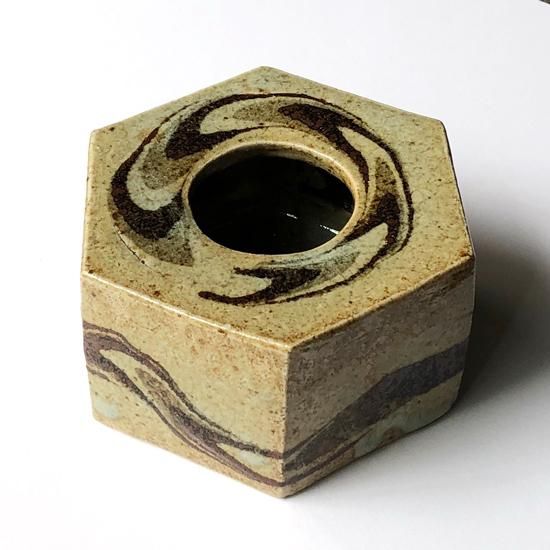 Vintage Japanese Folk Art: 練上鶉手深皿 / 上田恒次