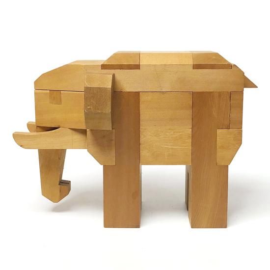 ヴィンテージ レアサイズ 山中組木工房 ゾウ 象 木製パズル 山中組木工房 / 組木パズル 