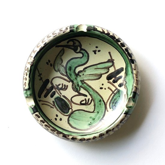 Vintage Folk Art : Pottery Ash Tray / PUNTER