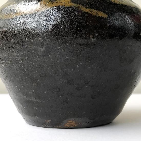 Vintage Japanese Folk Art: 黒釉花器 / 小鹿田焼