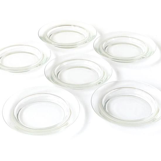 Vintage Glass: “Prisma” Plate Set (6p) / Kaj Franck