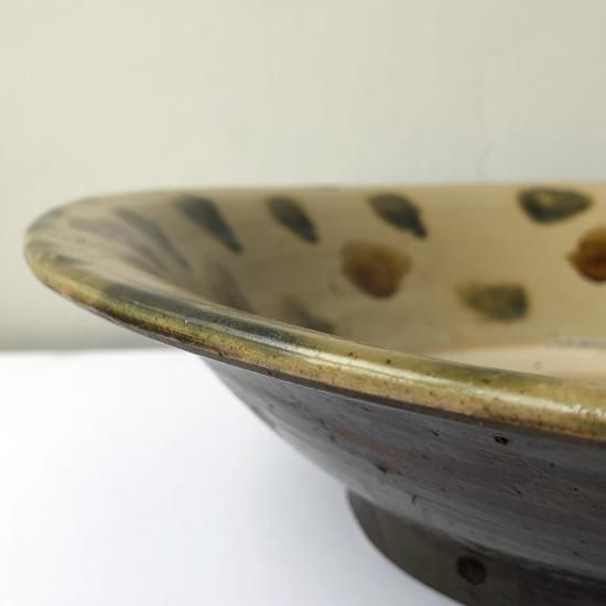 Vintage Japanese Folk Art: 三彩点打大鉢 / 金城次郎