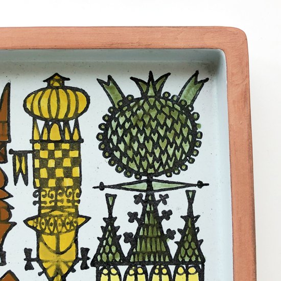  Vintage Ceramic:  Karneval Square Plate/ Stig Lindberg 