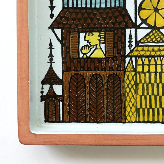  Vintage Ceramic:  Karneval Square Plate/ Stig Lindberg 