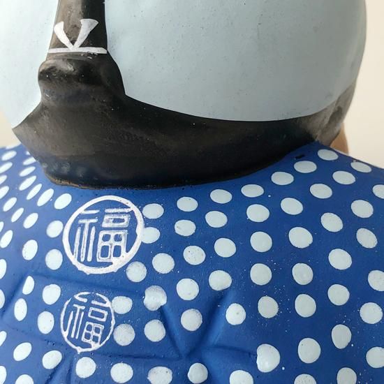 B427b「陶磁器人形 6体」戦前　レトロ　ヴィンテージ　男子　女子 Vintage Japanese Folk Art: 福助人形