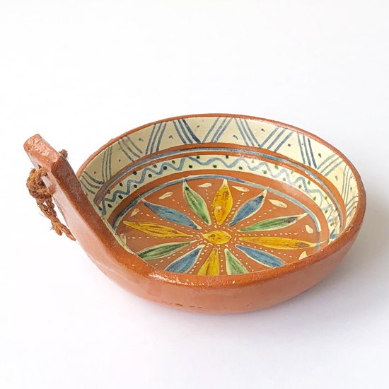  1970年代メキシコのメテペックで作られた陶器の手付きボウル 