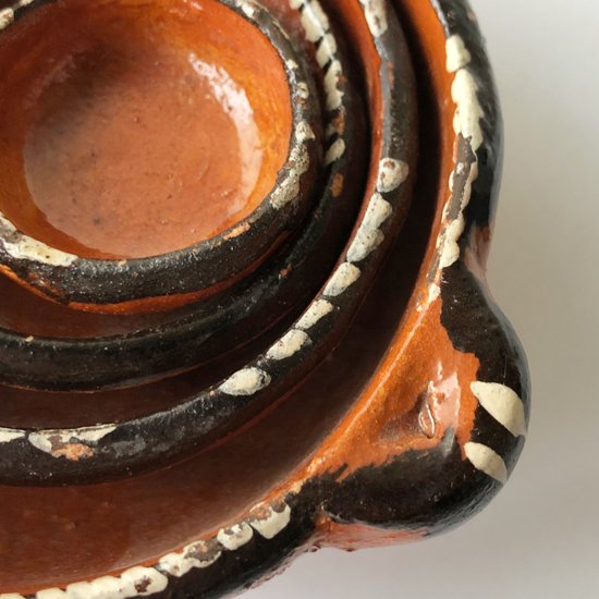  1970年代メキシコの色彩陶器の街メテペックで作られた鍋のミニチュア 