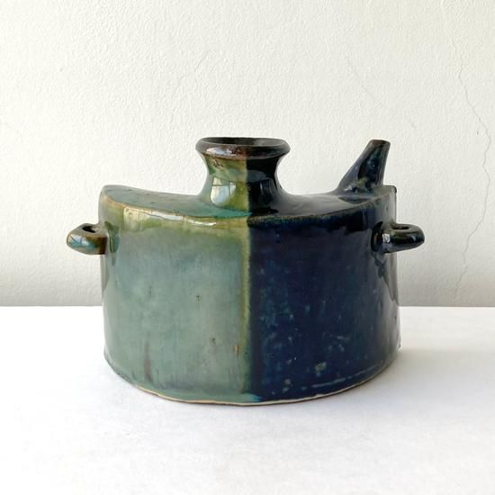 Vintage Japanese Folk Art: 掛分抱瓶／壺屋焼