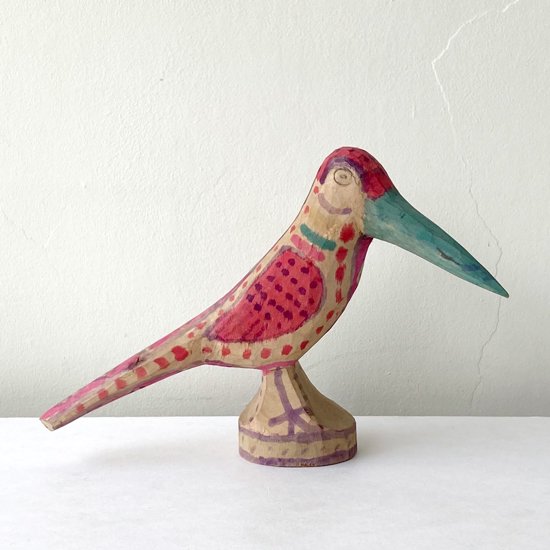  ペルーのワンカイヨで作られた古い木彫りの鳥 
