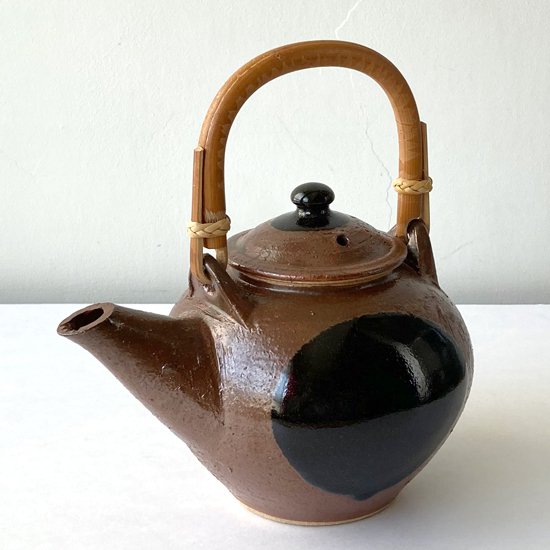 Vintage Japanese Folk Art: 黒丸紋茶器揃 / 出西窯