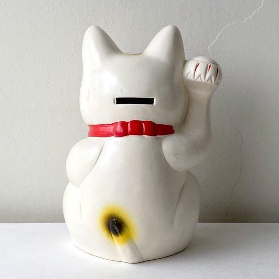 古い招き猫    ^.  ̫ .^ฅ゛ 当時物 古い招き猫 約42㌢ 千万両 開運 縁起物 - メルカリ