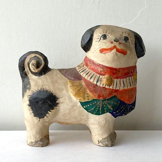 犬　張子　人形　骨董 Vintage Japanese Folk Art: 四つ立犬 / 常石張子