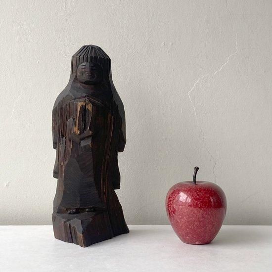 Vintage Japanese Folk Art: 木彫の仏像 (黒)