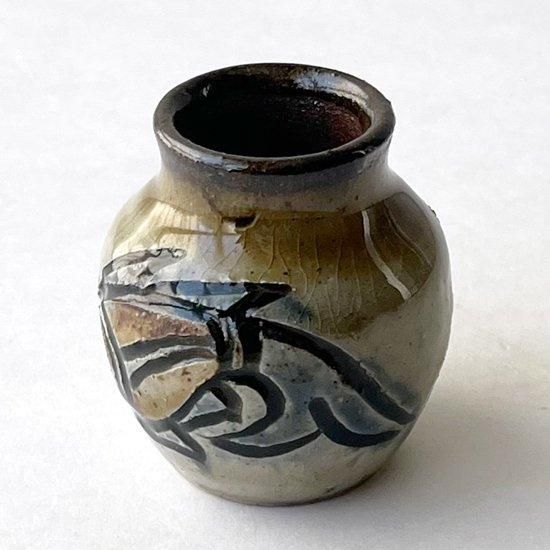 秦銀器店 京都四條 銀製 片切彫り爪楊枝入れ昭和 10年 1935年記念品 Vintage Japanese Folk Art: 楊枝入れ / 金城次郎