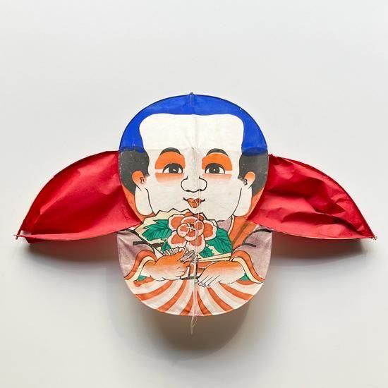 凧 若花田 寺尾 Vintage Japanese Folk Art: 福助凧