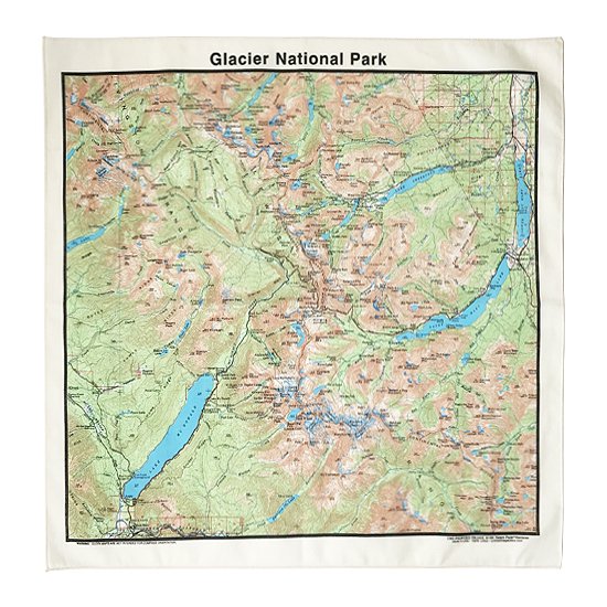 THE PRINTED IMAGE：マップバンダナ「Glacier National Park」