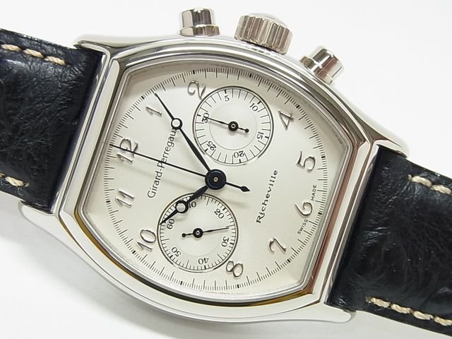 ジラール・ペルゴ リシュビルトノー・クロノ 手巻 WG 正規 - 腕時計 