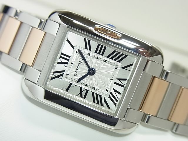 カルティエ タンクアングレーズ SMサイズ SS&PGコンビ 正規 - 腕時計 ...