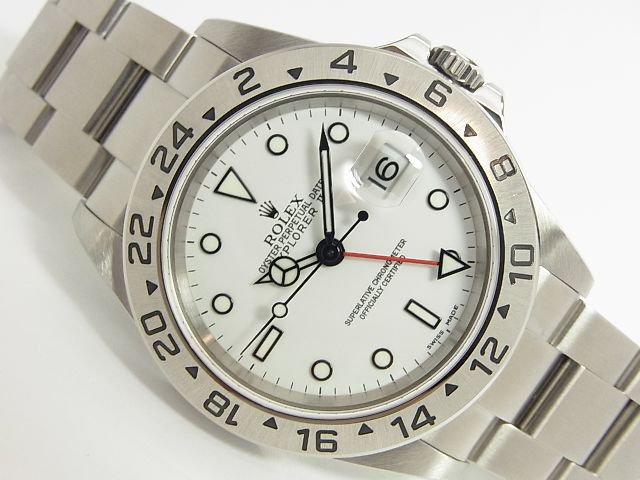ロレックス エクスプローラーII 白 Ref.16570 Ｆ番 正規品 - 腕時計 ...
