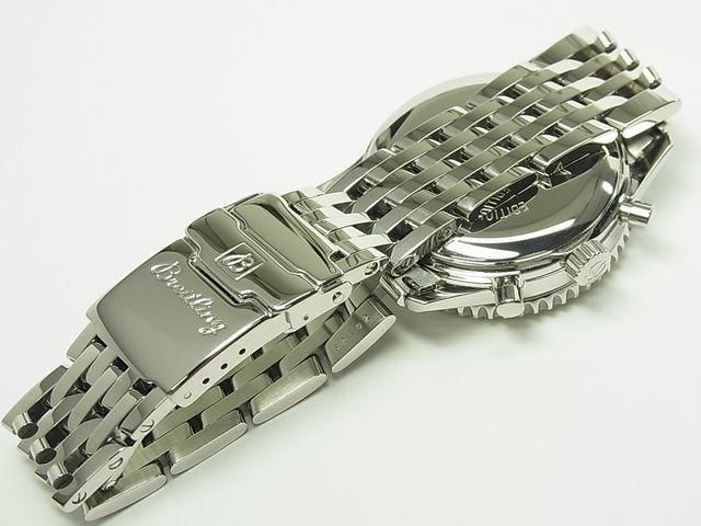 c245【18mm】新品 ナビタイマー 7連 鏡面 SSコマ ステンレス ベルト