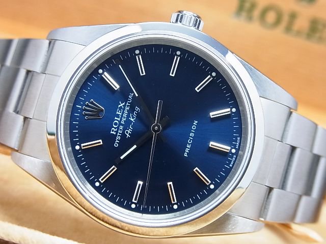 ロレックス エアキング 14000Ｍ ブルー文字盤 F番 - 腕時計専門店THE 
