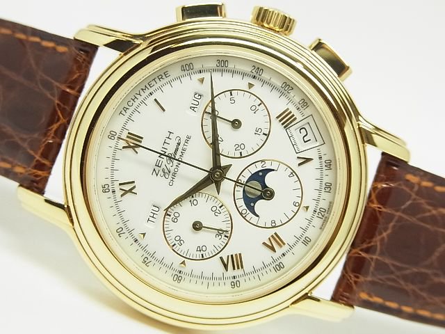 ゼニス クロノマスターT トリプルカレンダー ムーンフェイズ 18KYG - 腕時計専門店THE-TICKEN(ティッケン) オンラインショップ