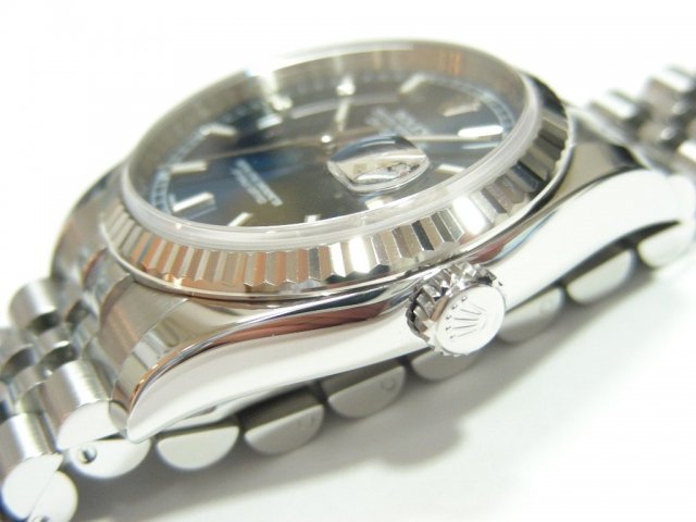 ロレックス デイトジャスト 116234 ブルー・バーインデックス - 腕時計 