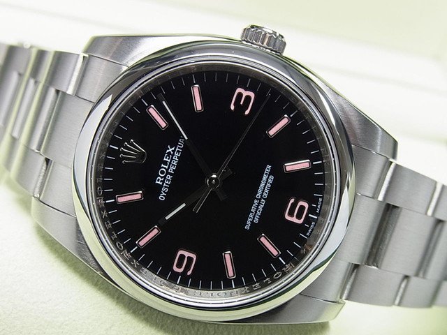 ロレックス オイスターパーペチュアル 116000 黒369・ピンク - 腕時計 ...