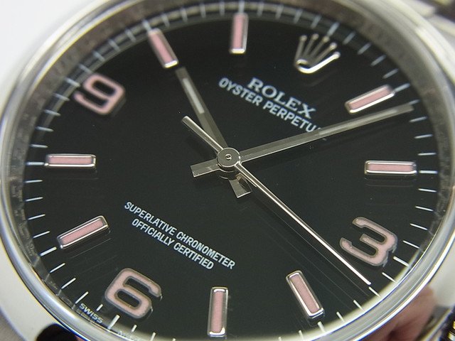 ロレックス オイスターパーペチュアル 116000 黒369・ピンク - 腕時計 ...